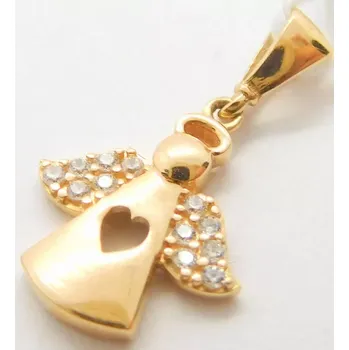 Přívěsek Klenoty Budín Zlatý hladký andělíček z růžového zlata se zirkony 585/0,82gr HK3219 (Klenoty Budín Zlatý hladký andělíček z růžového zlata se zirkony 585/0,82gr HK3219)