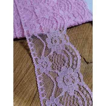 Krajka Silonová krajka šíře 45 mm barva růžová