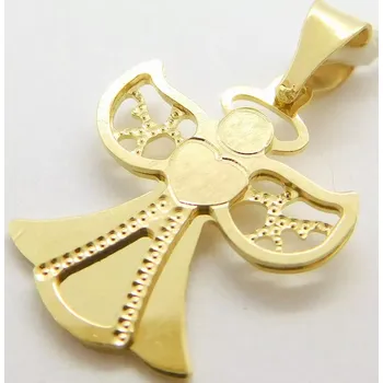 Přívěsek Klenoty Budín Zlatý gravírovaný andělíček ze žlutého zlata 585/0,84gr HK3225 (Klenoty Budín Zlatý gravírovaný andělíček ze žlutého zlata 585/0,84gr HK3225)