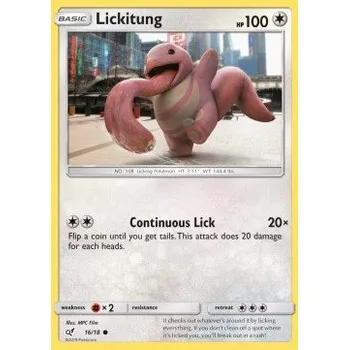 Karetní hra Pokémon DET 16/18 Lickitung - Detective Pikachu Stav: Near Mint, Verze: HOLO