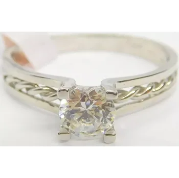 Prsten Klenoty Budín Dámský prsten z bílého zlata se zirkonem 585/2,04gr vel. 55 H1159 (Klenoty Budín Dámský prsten z bílého zlata se zirkonem 585/2,04gr vel. 55 H1159)