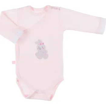 Eevi Body rozepínací s dlouhým rukávem NEWBORN růžové - 50
