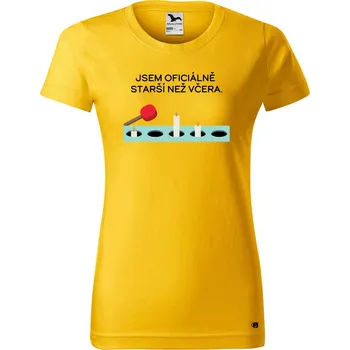 Dámské oblečení DOBRÝ TRIKO Dámské narozeninové tričko Oficiálně starší Barva: Žlutá, Velikost: S