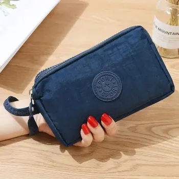 Peněženka Textilní peněženka na telefon se zipem | praktická taštička - Tmavě modrá