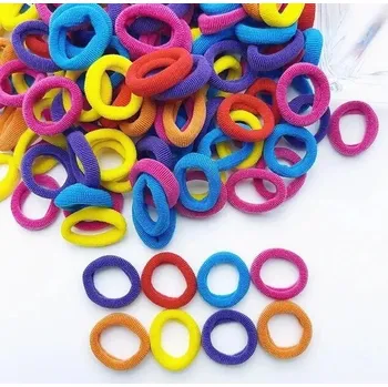 Elastické barevné gumičky pro děti | vlasové doplňky 100 ks - Nová modrá červená smíšená