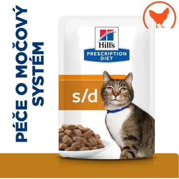 Pro kočku Hill's PD Cat S/D Urinary Struvite Chicken kaps. 12x85g + CashBack 35 Kč