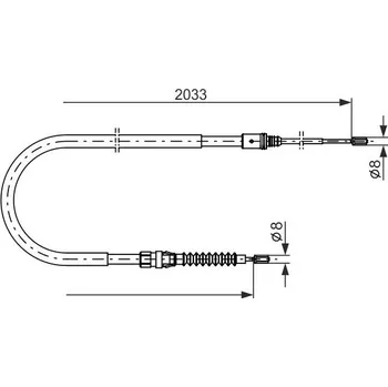 Lanko parkovací brzdy Tažné lanko, parkovací brzda BOSCH 1 987 482 190
