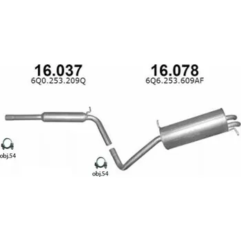 EKO-RAJ Výfuk ŠKODA FABIA 1.9TDi, Hatchback, montážní sada/komplet