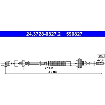 Spojkové lanko Tažné lanko, ovládání spojky ATE 24.3728-0827.2