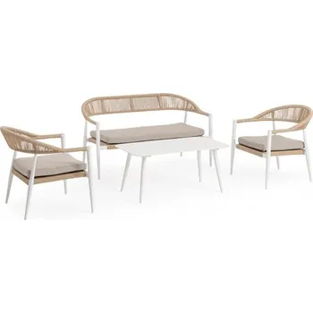 Pohovka BIZZOTTO Zahradní set pohovky, křesel a konferenčního stolku JANDIA bílý