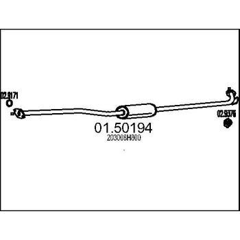 Tlumič výfuku Střední tlumič výfuku MTS 01.50194
