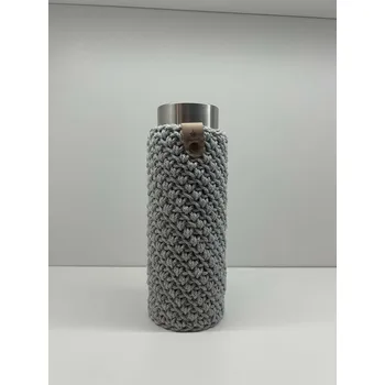 Láhev VITAJUWEL RUČNĚ HÁČKOVANÝ OBAL | SVĚTLE ŠEDÝ