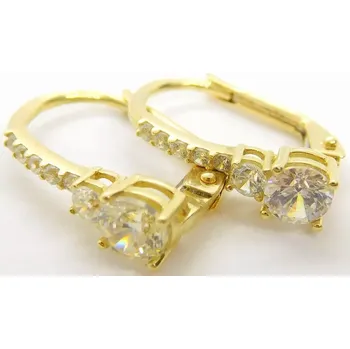 Náušnice Klenoty Budín Dámské zlaté náušnice se zirkony na patent 585/1,92gr HK2277 (Klenoty Budín Dámské zlaté náušnice se zirkony na patent 585/1,92gr HK2277)