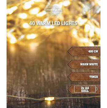 Vánoční osvětlení Můjrendlík Vánoční světelný řetěz 40 LED s časovačem 4m