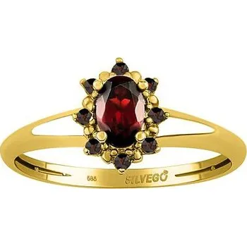 Prsten Zlatý prsten Lina s přírodními granáty velikost obvod 62 mm JSW3001GYGR-obvod 62 mm