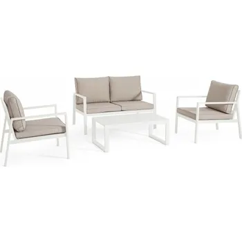 Zahradní sestava BIZZOTTO Zahradní set pohovky, křesel a konferenčního stolku HILDE bílý