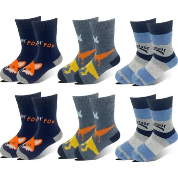 LOOKEN Dětské kajkové ponožky ZTY70106 6páry Barva: Mix, Velikost: 26-27