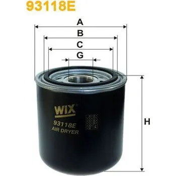 Vysoušecí patrona vzduchu, pneumatický systém WIX FILTERS 93118E