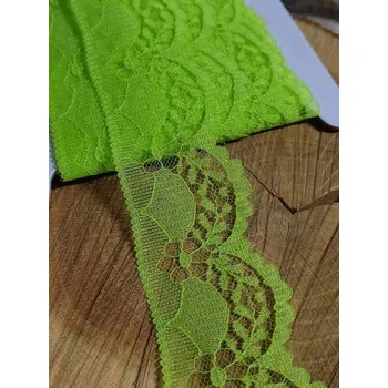 Krajka Silonová krajka šíře 40 mm barva zelená světlá