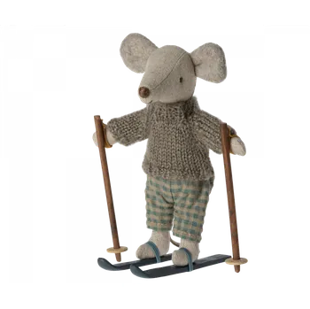 plyšák Maileg Zimní Myšák na lyžích - Velký bratr