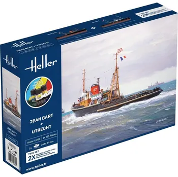 Plastikový model Jean Bart + Utrecht Twinset - obsahuje barvy a lepidlo - Heller STARTER KIT 55602