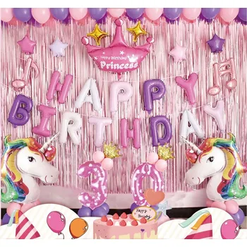 Balónek SADA BALÓNKŮ 44KS DEKORACE NAROZENINY JEDNOROŽEC