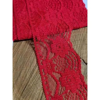 Krajka Silonová krajka šíře 45 mm barva červená