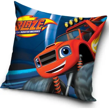 Polštář Carbotex Dětský polštářek Plamínek a Čtyřkoláci Rudý Monster Truck - vyp