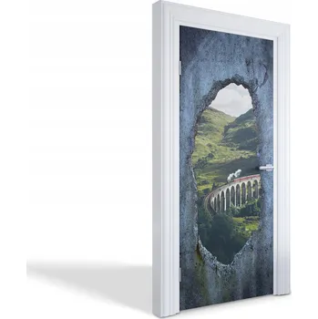 Fototapeta Dekorativní samolepka na dveře oživí vzhled - Pohled skrz kukátko 95x205 cm