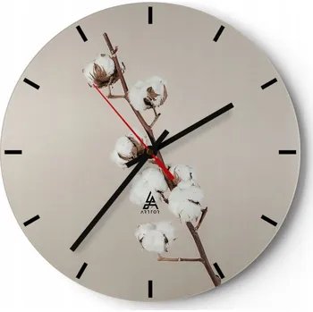 Hodiny Nástěnné hodiny do kuchyně 30x30 Květ Příroda Skleněné hodiny do obýváku Tiché