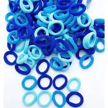 Elastické barevné gumičky pro děti | vlasové doplňky 100 ks - modrá smíšená