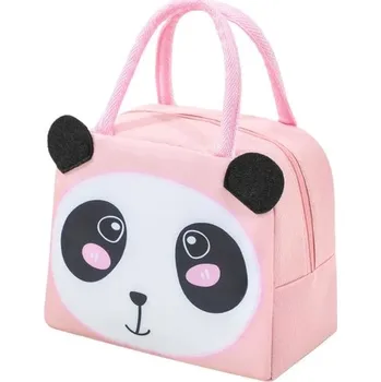 Termobox 3d termotaška na oběd s roztomilým designem | izolační taška - Světle růžová panda