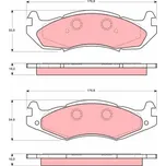 Sada brzdových destiček, kotoučová brzda TRW GDB1207