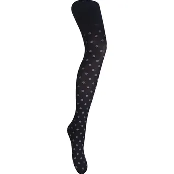 Dámské punčochy SCORPIO RA-71 Rajstopy mikrofibra 60 DEN czarne brokat kropki (01) 128-134 cm