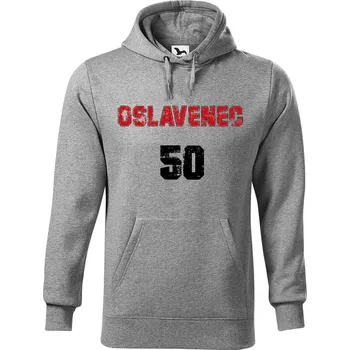 Pánská mikina DOBRÝ TRIKO Pánská mikina s potiskem Oslavenec 50 Velikost pánské mikiny: 5XL, Barva: Tmavě šedý melír