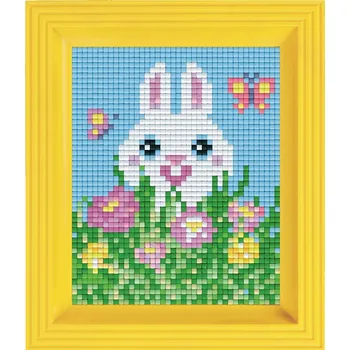Velikonoční dekorace PixelHOBBY Obrázek s rámečkem 30 barev - velikonoční zajíček