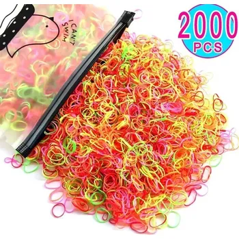 Barevné elastické gumičky pro děti | vlasové doplňky 2000 ks - žluť