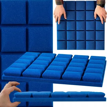 akustická pěna Akustická pěna odhlučňující – vypouklý kvádr 5 cm, modrá, 50 x 50 x 5 cm