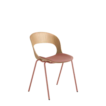 Židle LOTUS-LT-02-H-N13 (čalouněný sedák, podnož cihlově červená PANTONE 17-1532 TCX)