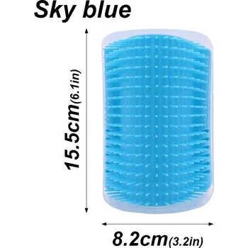 Drbátko pro kočky | masážní kartáč pro kočky na stěnu - Světle modrá