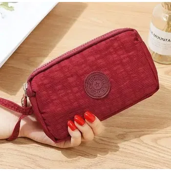 Peněženka Textilní peněženka na telefon se zipem | praktická taštička - Vínově červené