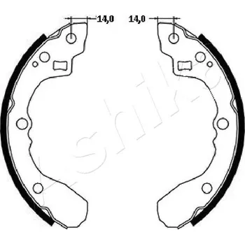 Brzdová čelist Sada brzdových čelistí ASHIKA 55-03-398