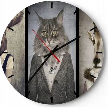 Hodiny Velké nástěnné hodiny 40x40 Abstrakce Skleněné hodiny Kulatý Tiché