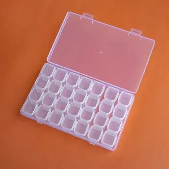 Úložný box Úložný box s víkem s 28 přihrádkami | Plastový organizér - Bílý