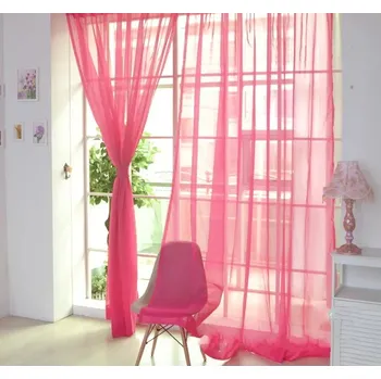 Záclona | závěs, 1 ks - více barev - Tmavě růžová