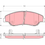 Sada brzdových destiček, kotoučová brzda TRW GDB3241
