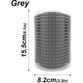 Drbátko pro kočky | masážní kartáč pro kočky na stěnu - šedá