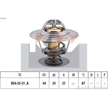 Těsnění motoru Termostat, chladivo KW 580 223S