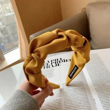 Čelenka Módní široká květinová čelenka | Vlasové doplňky - žluť