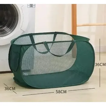 Koš na prádlo Skládací koš na prádlo s přenosným designem | skládací box - zelený